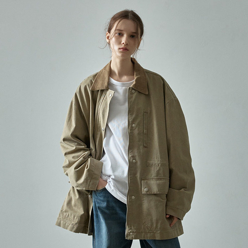 Dame afslappet oversized jakke med lommer Stilla