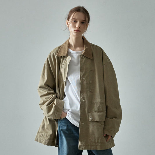 Dame afslappet oversized jakke med lommer Stilla