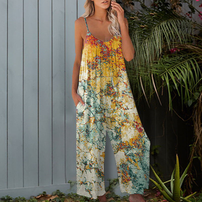 Dame Floral Print Maxi Jumpsuit Stilla