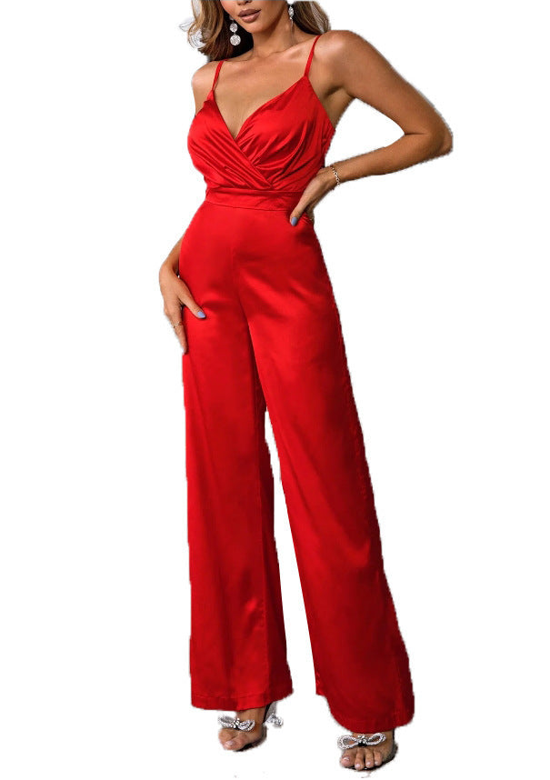 Dame Elegant Jumpsuit med smalle Spaghetti-stropper og tætsiddende silhuet Stilla