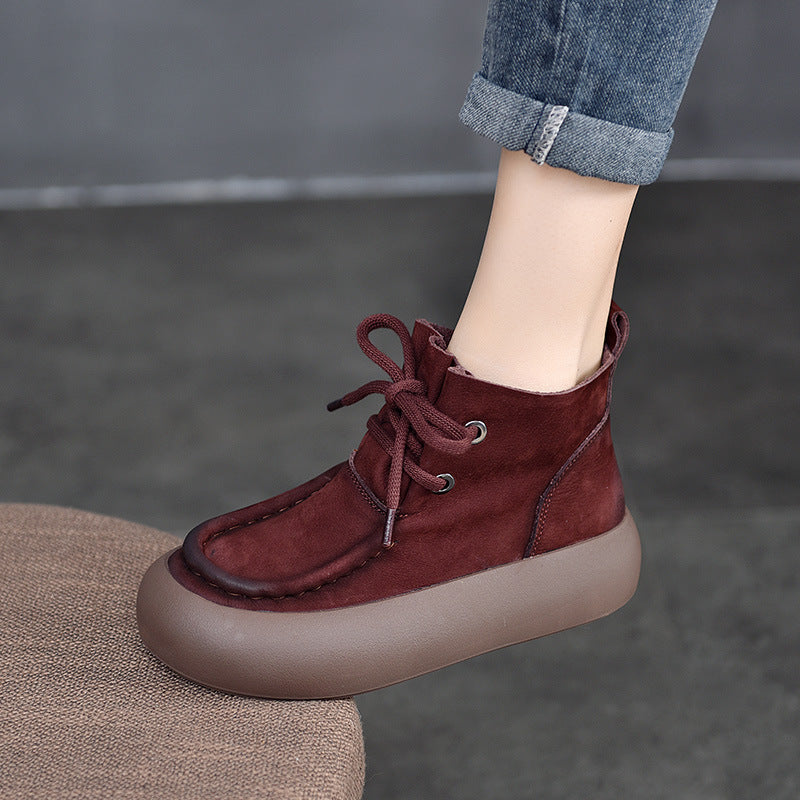 Dame afslappet sneaker-støvler i blødt ruskind med skridsikker sål Stilla