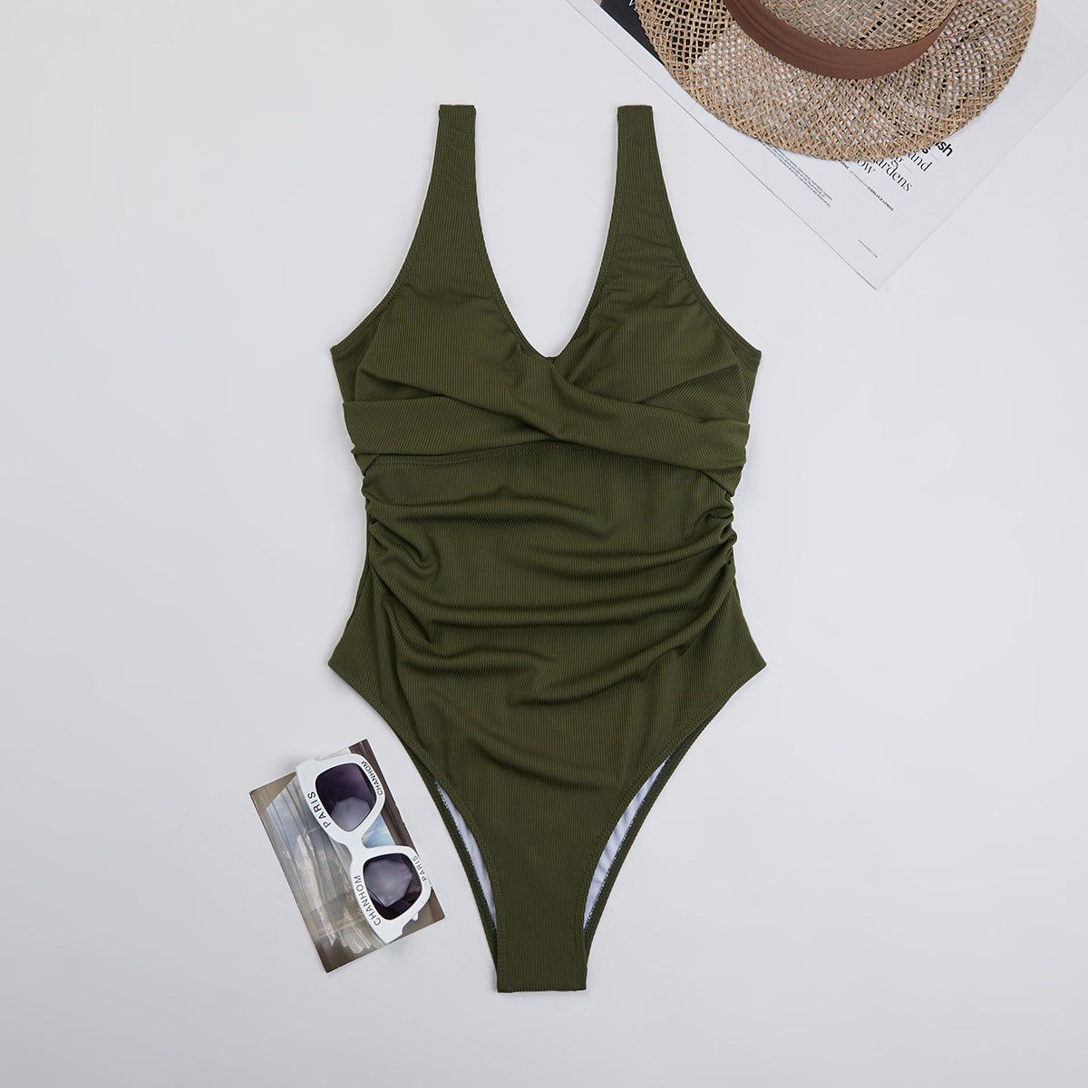 Dame elegant badedragt med trendy rynkeelementer Stilla