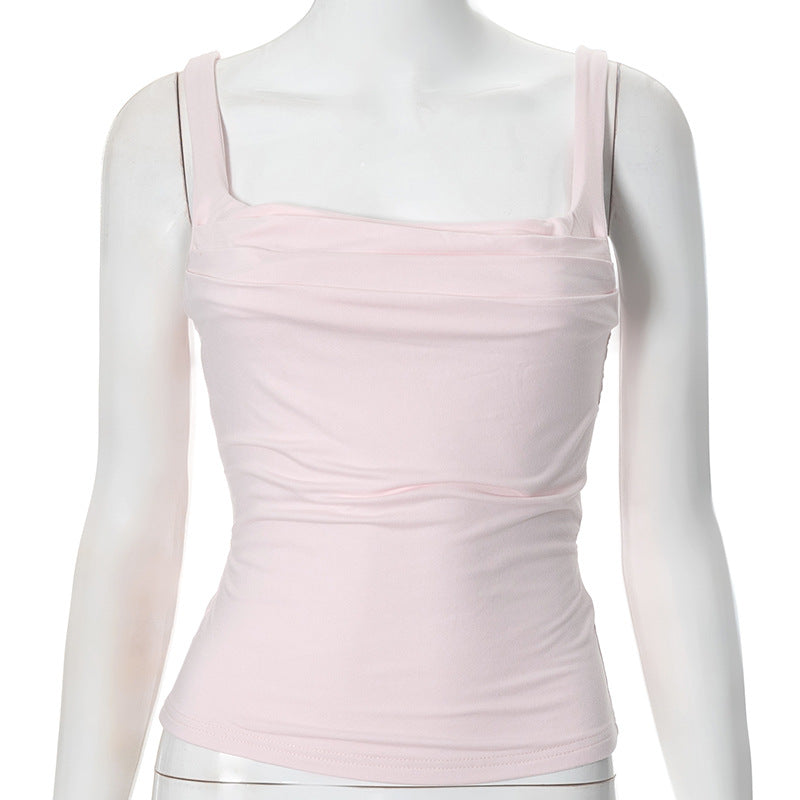 Dame Draperet Cami-Top med Quadrat-Udskæring Stilla