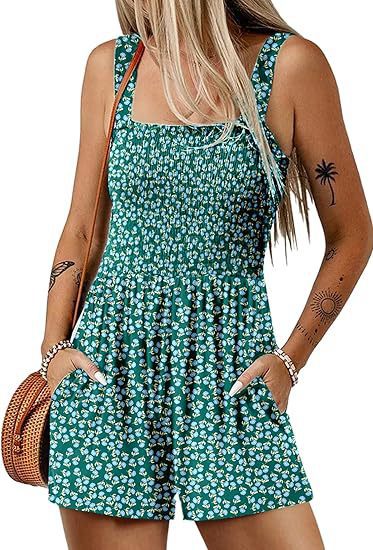 Dame jumpsuit med florale detaljer og praktiske lommer Stilla