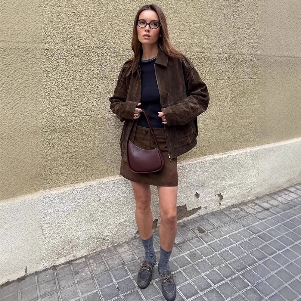 Dame Cropped Sædjakke med afslappet pasform og praktiske lommer Stilla