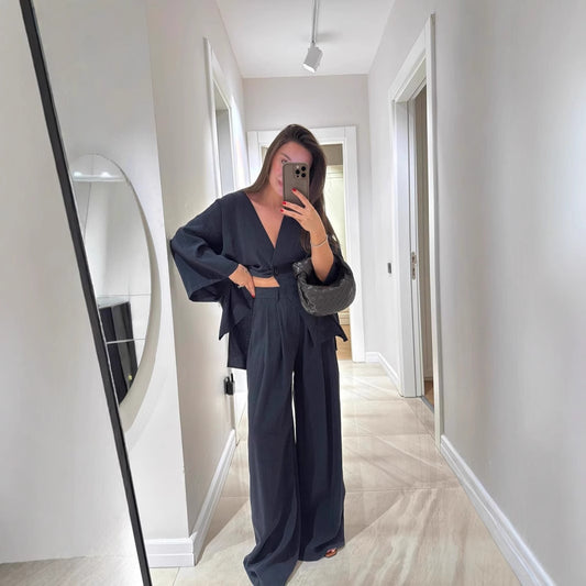 Dame afslappet jumpsuit med bredt ben og elegant snit Stilla