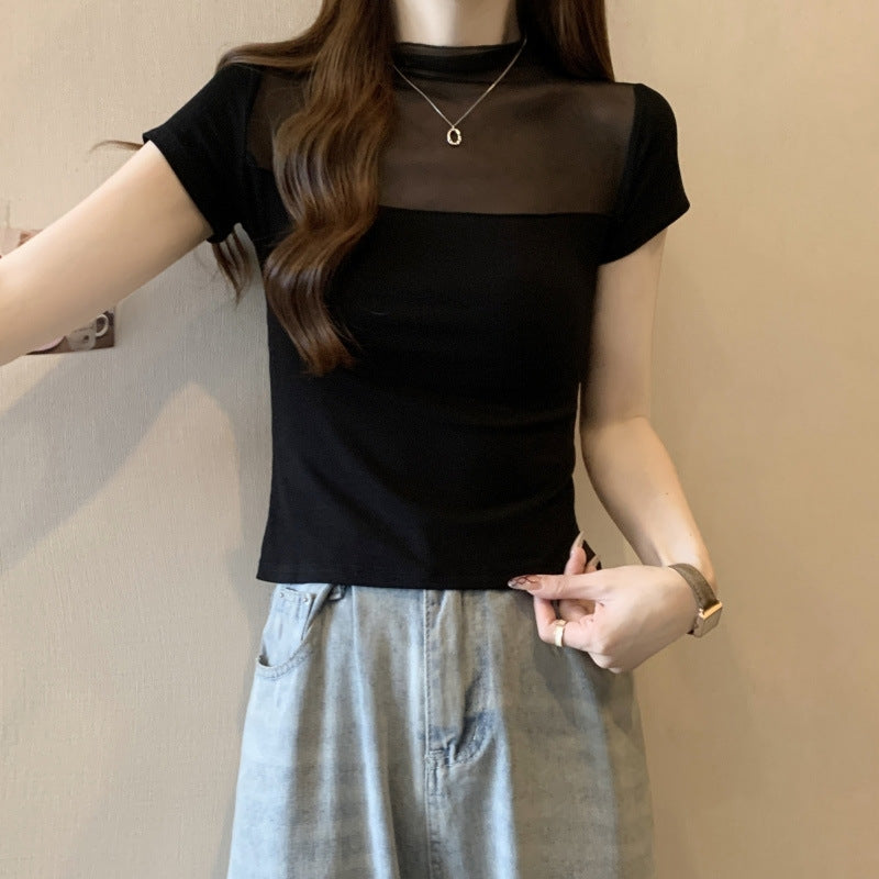 Femme Gennemsigtig Overlay T-shirt Stilla