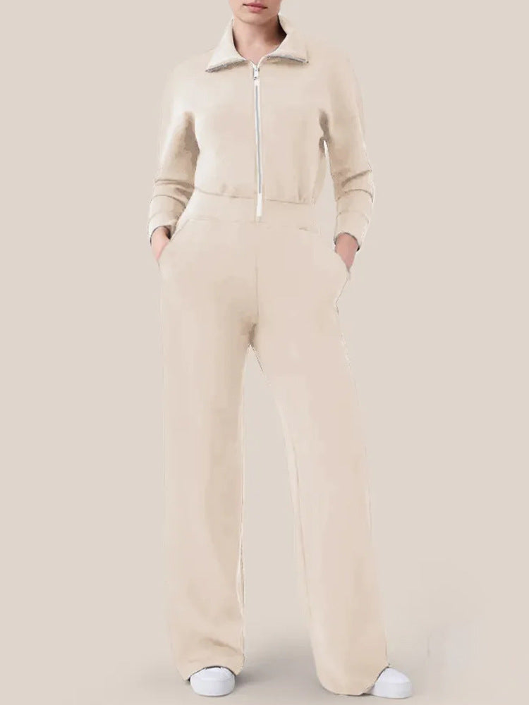 Dame Sporty Jumpsuit med høj krave og praktiske lommer Stilla