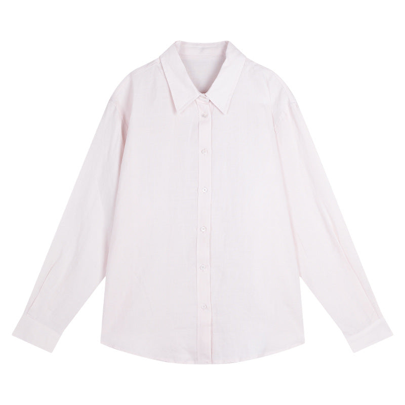 Dame afslappet langærmet bluse lavet af luftig bomuldsblanding med fine knapdetaljer Stilla