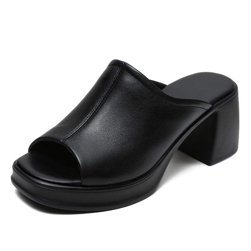 Dame Åben-Tå Blokhæl Pantoletten Stilla