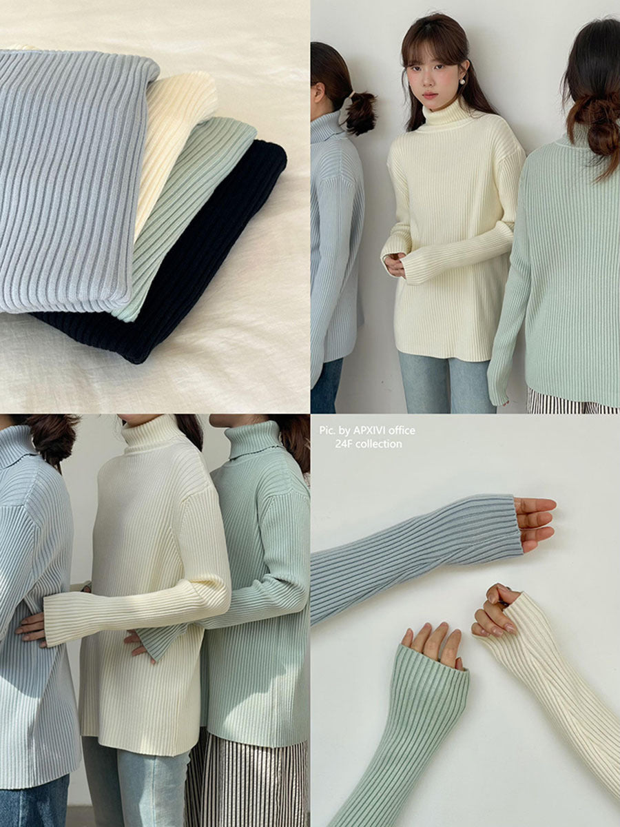 Dame afslappet rullekrave sweater med fin ribstrik og oversized pasform Stilla