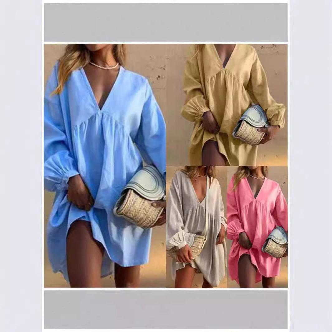 Dame afslappet skjortekjole Stilla