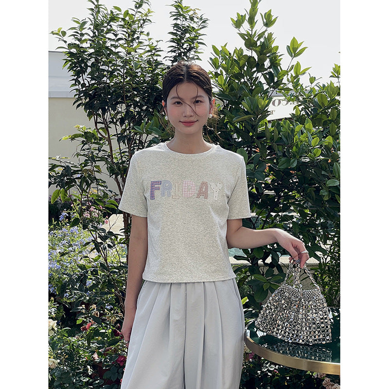 Damer afslappet T-shirt med moderne grafikker Stilla
