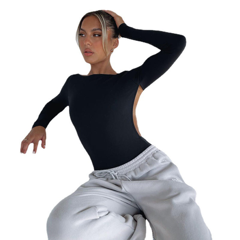 Dame Open-Back Langærmet Bodysuit med enkle udskæringer Stilla