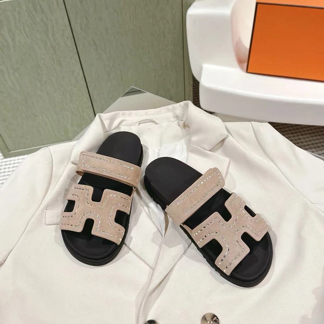 Dame Designer Pantoletter med moderne kryds-design Stilla