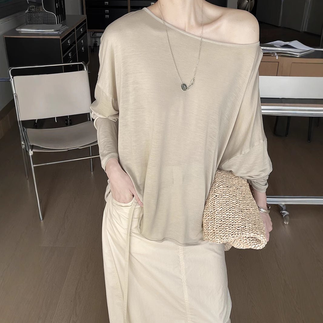 Dame afslappet langærmet top lavet af højkvalitets bomuld med løs pasform Stilla