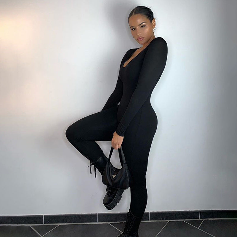 Dame Funktionel Jumpsuit med dyb udskæring og lang arm Stilla