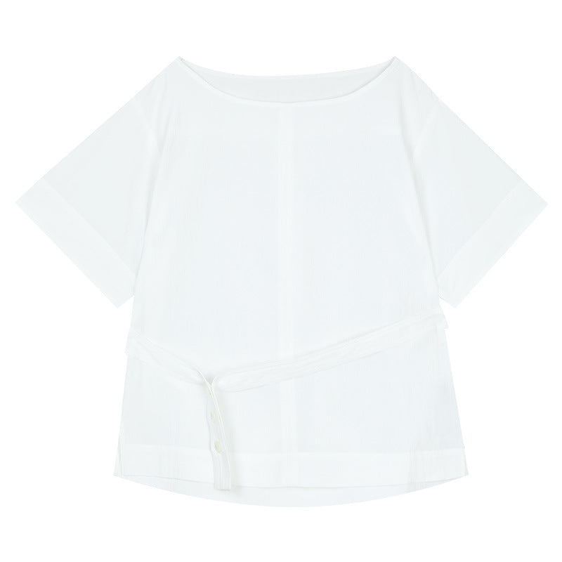 Dame afslappet oversized overdel med justerbart bælte Stilla