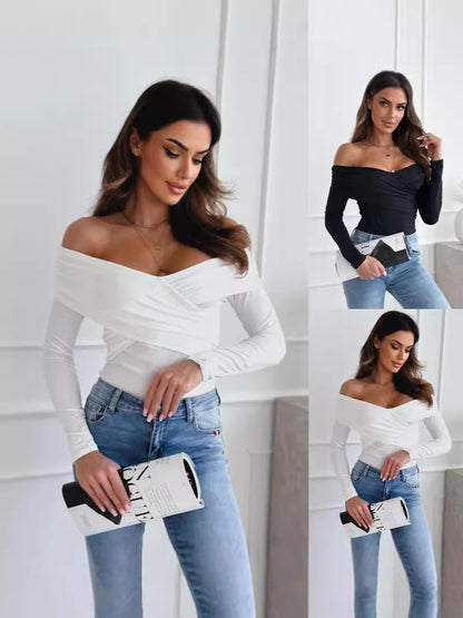 Femme Off-Shoulder Langærmet Bodysuit Stilla