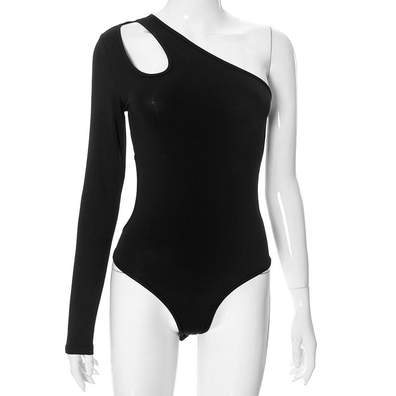 Dame Cut-Out Bodysuit med asymmetrisk design og langærmet Stilla