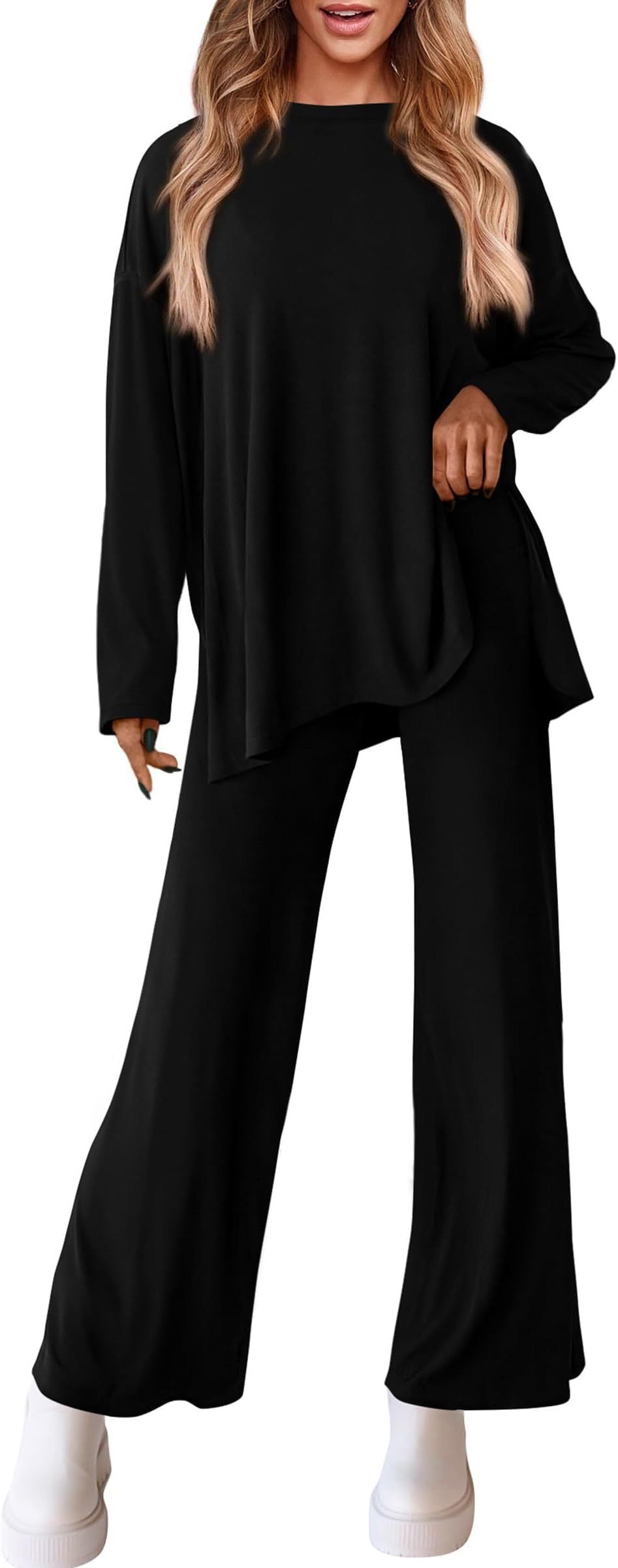 Dame afslappet lounge-sæt med løs pasform og lange ærmer Stilla