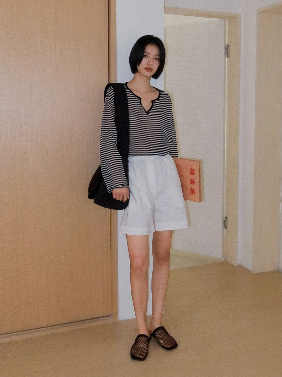 Dame afslappede shorts med elastisk liv og praktiske lommer Stilla