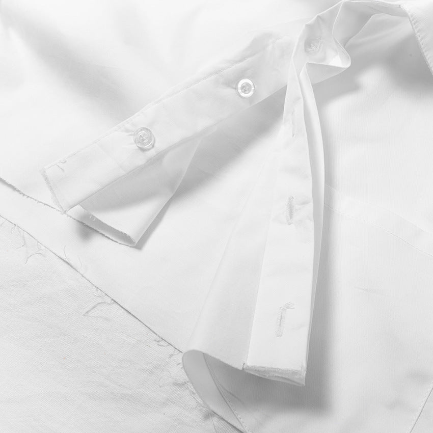 Dame Cropped Skjorte med klassisk Krave og elegante Detaljer Stilla