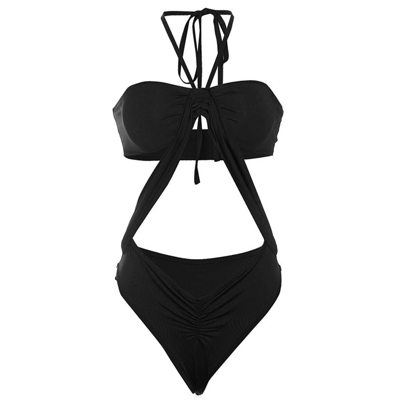 Dame Cut-Out Bikini-sæt med bindebånd og figurnærende design Stilla