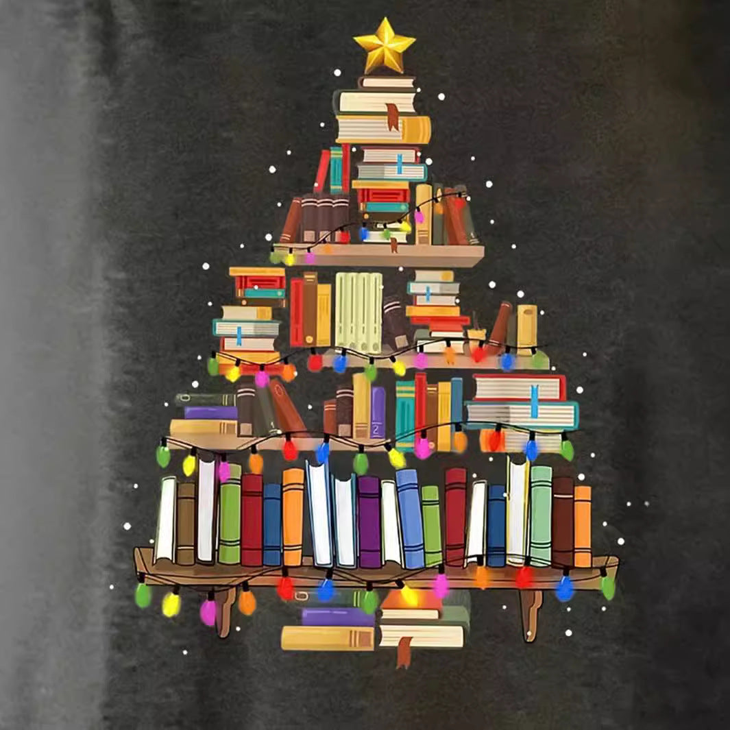 Dame afslappet Langærmet Pullover med festligt Bøger-Motiv Stilla