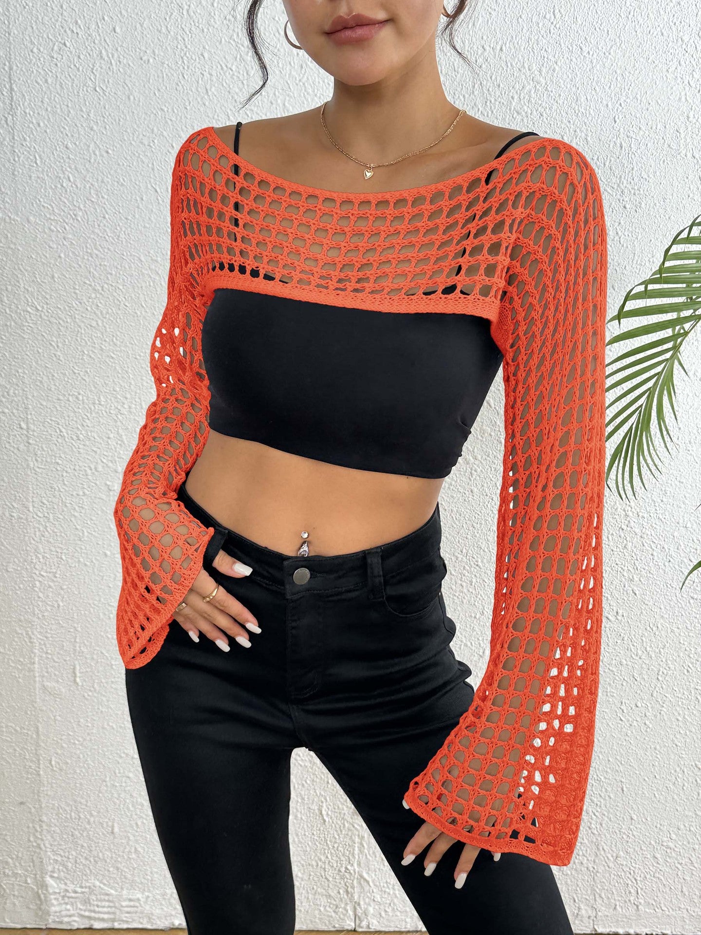 Dame afslappet netoverdel med lange ærmer og bred pasform Stilla