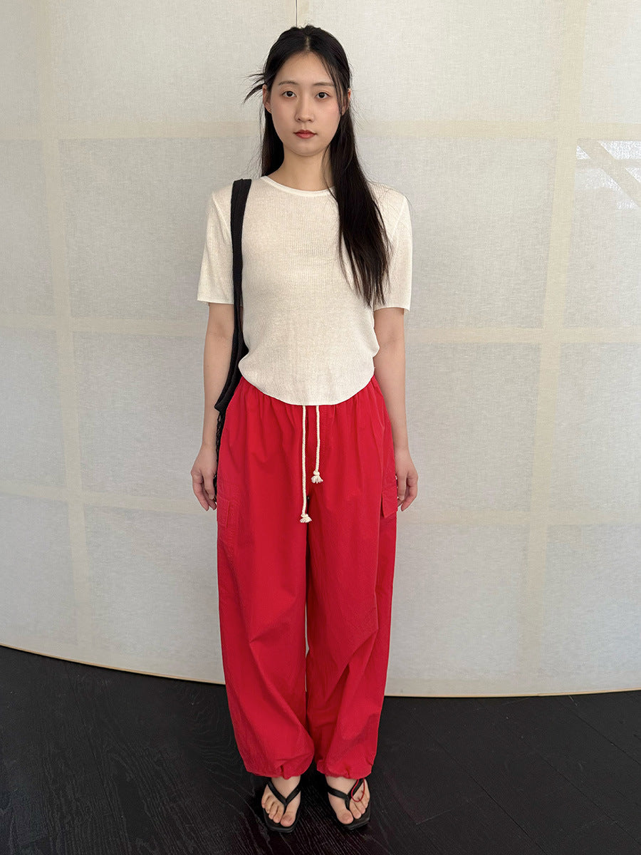 Dame afslappede bukser med bred ben og praktiske sidelommer Stilla