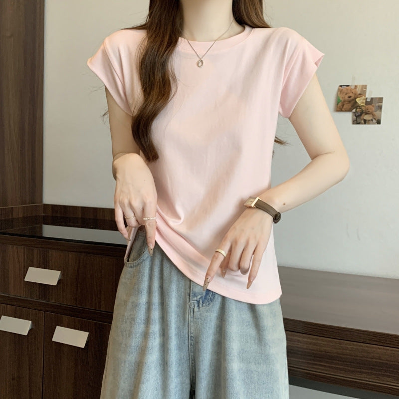 Femme Classic Rundhals bomulds T-shirt Stilla