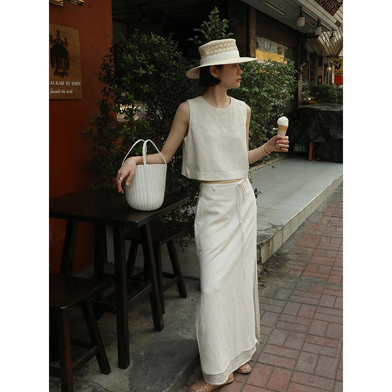 Dame afslappet maxikjole med luftig snit og side slids Stilla