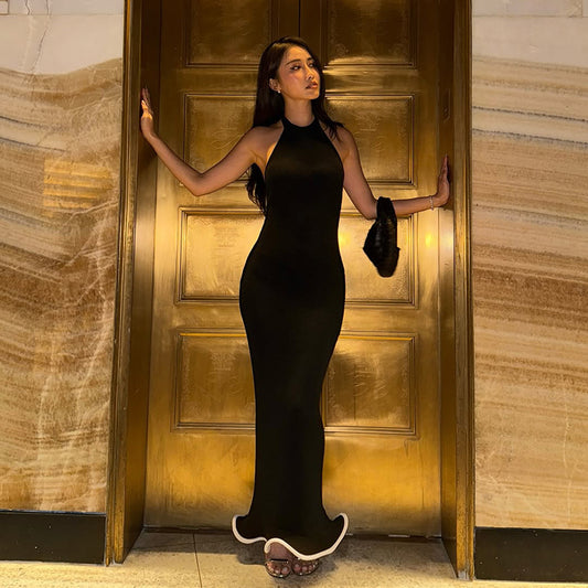 Dame Elegant Højkrave Maxikjole Stilla