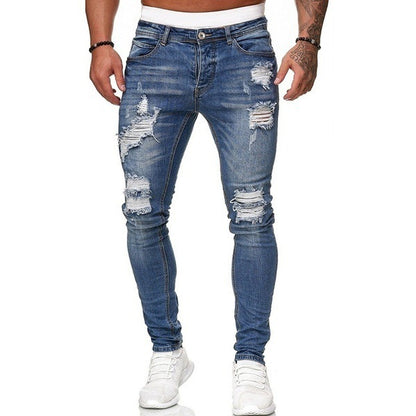 Herren Ripped Skinny Jeans i moderne Used-Look Stilla