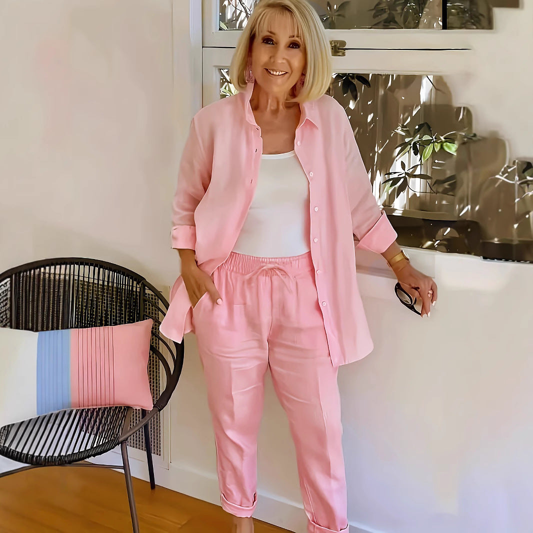 Dame Afslappet Sittende Linned Lounge Sæt Stilla