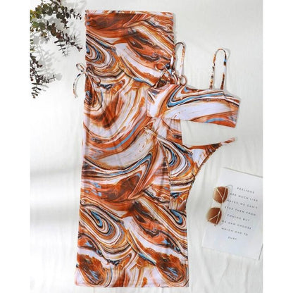 Dame Chic Abstrakt Print To-Delt Badetøj Sæt Stilla