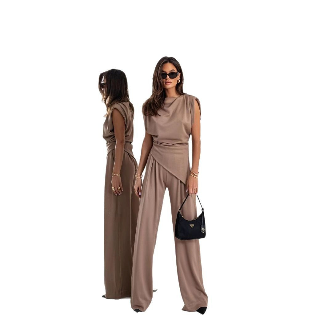 Dame Elegant Jumpsuit med asymmetrisk overdel Stilla