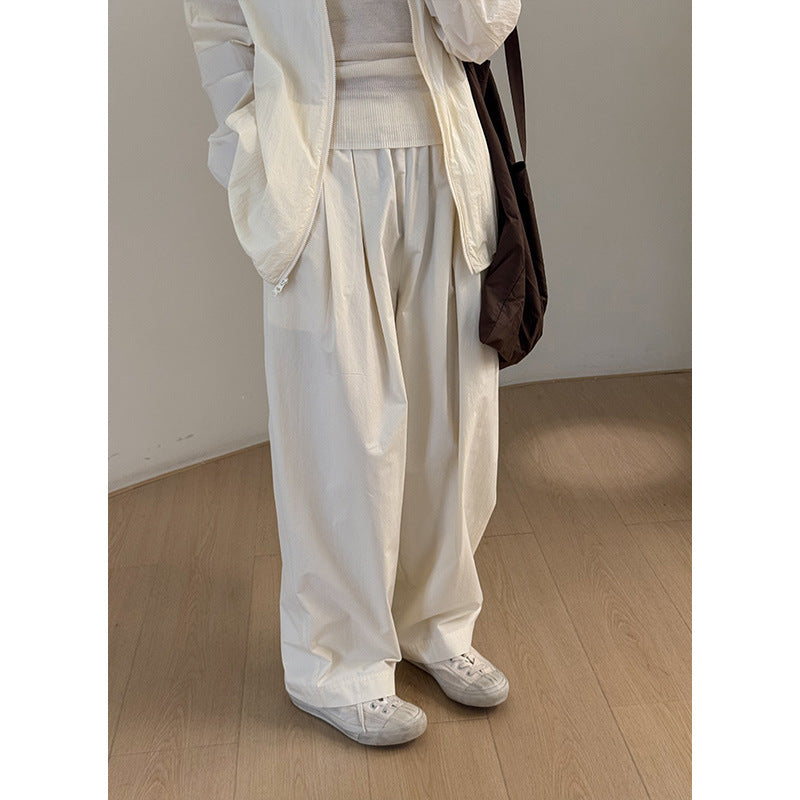 Dame afslappede brede culotte bukser med elastisk talje og praktiske sidelommer Stilla