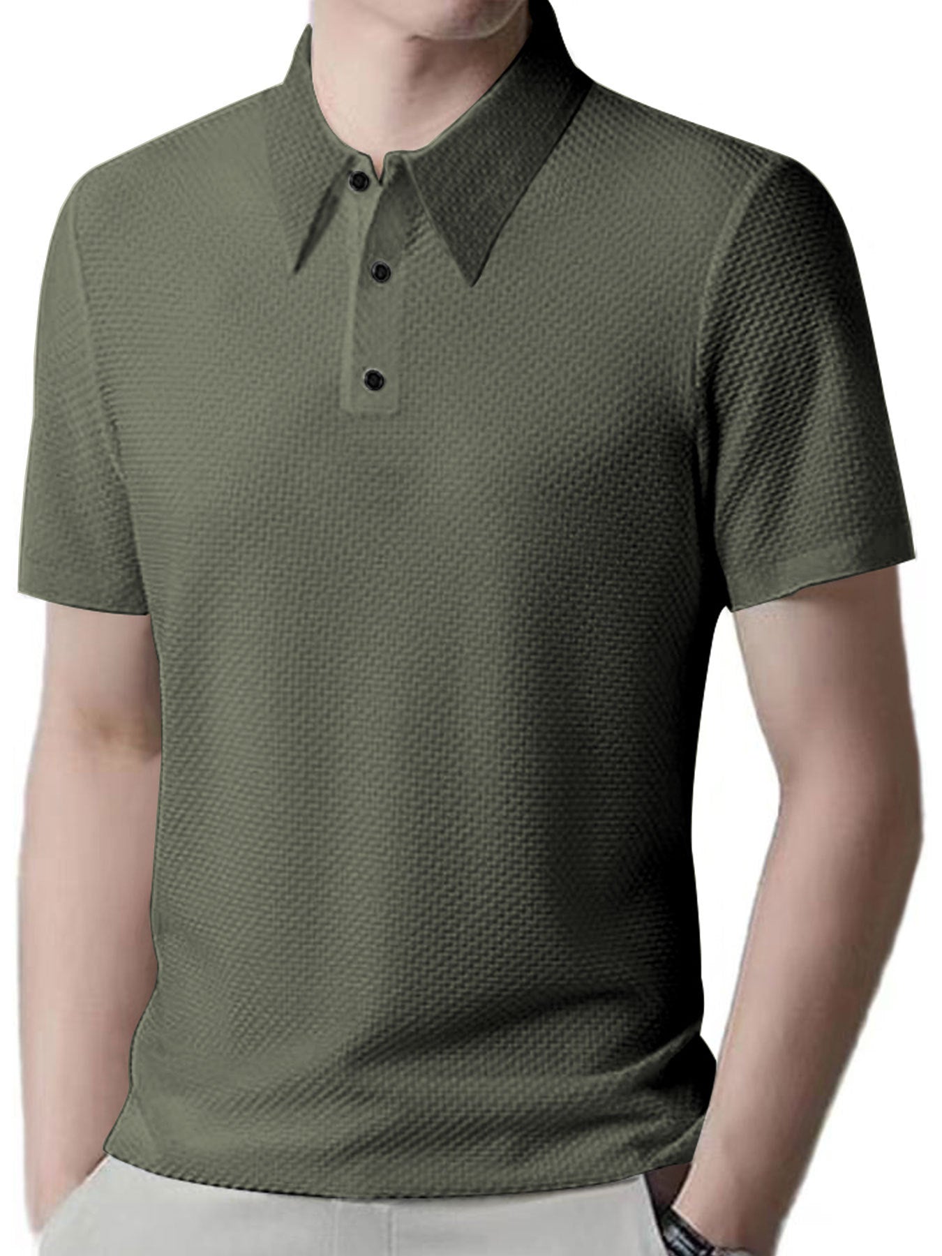 Herre kortærmet polo shirt med struktureret overflade og åndbar teknologi Stilla