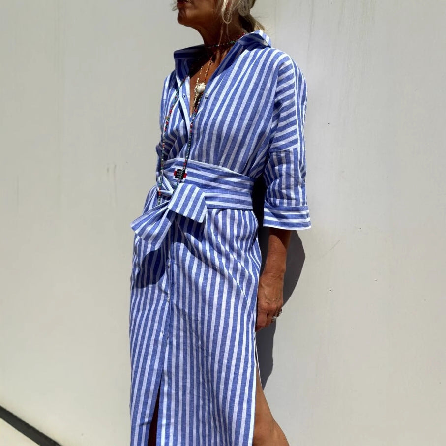 Dame afslappet skjortekjole Stilla