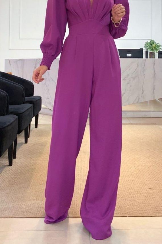 Stilla | V-hals Langærmet Jumpsuit