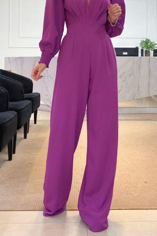Stilla | V-hals Langærmet Jumpsuit