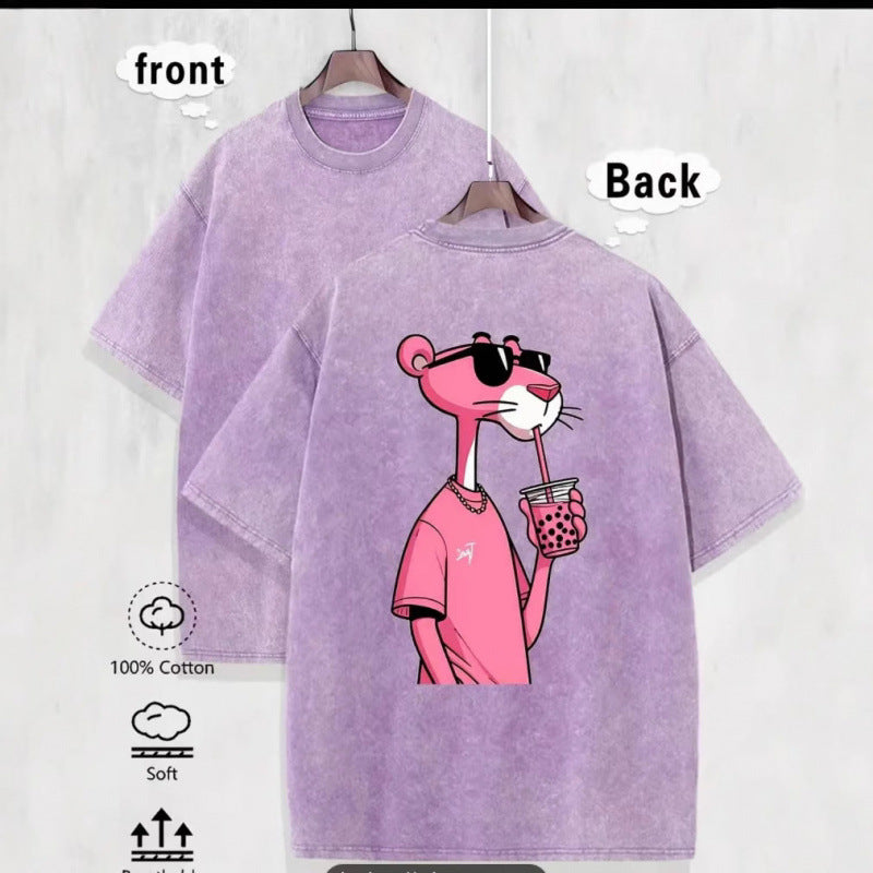 Dame Oversized T-shirt med unikt print Stilla