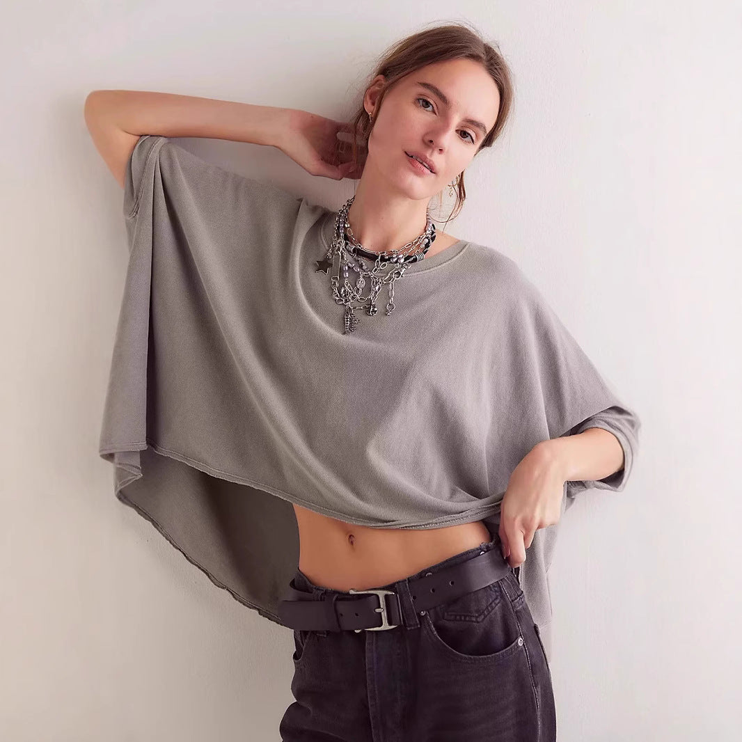 Dame afslappet cropped T-shirt med løs pasform Stilla