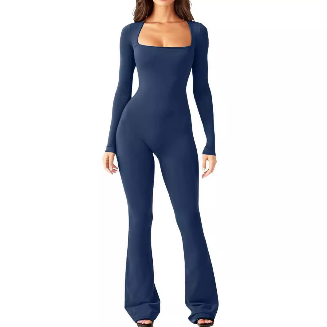 Dame Jumpsuit med bredt ben og dyb udskæring Stilla