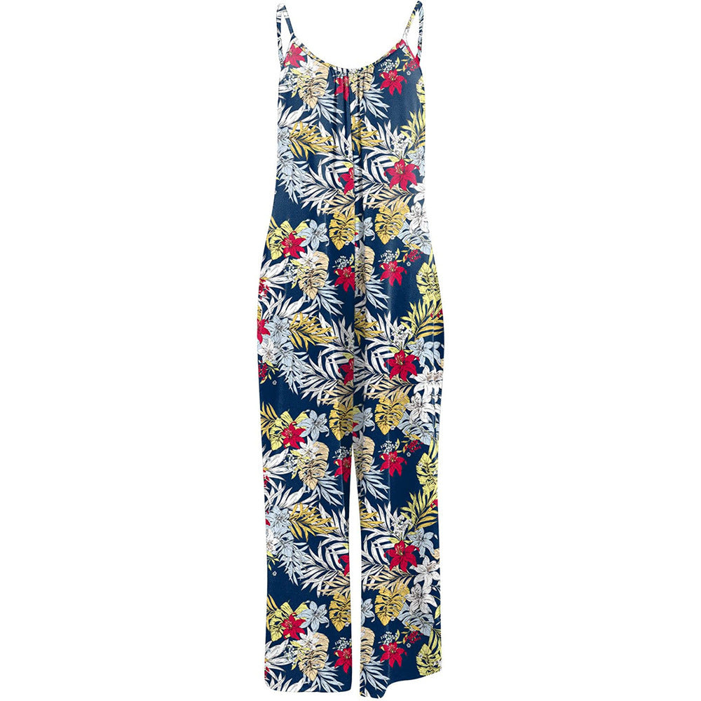 Dame Lækkert Jumpsuit med blomsterdesign og bredt ben Stilla