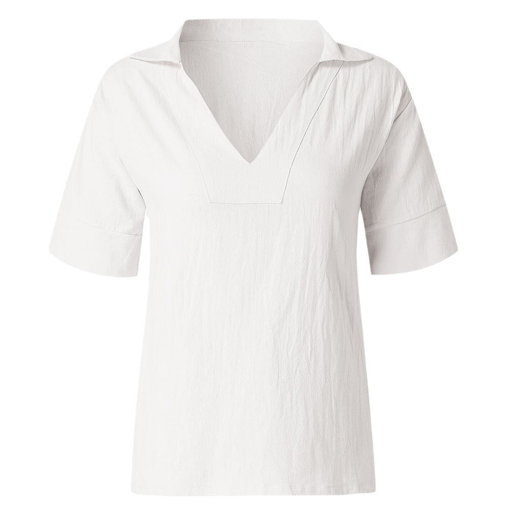 Dame Oversized Bluse med moderne V-udskæring og afslappet snit Stilla