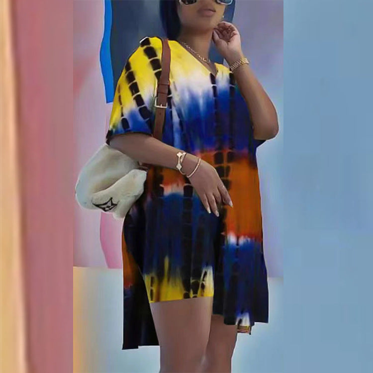 Dame afslappet sommerkjole i unikt batikdesign Stilla