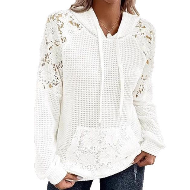 Dame afslappet hoodie med spids accenter Stilla